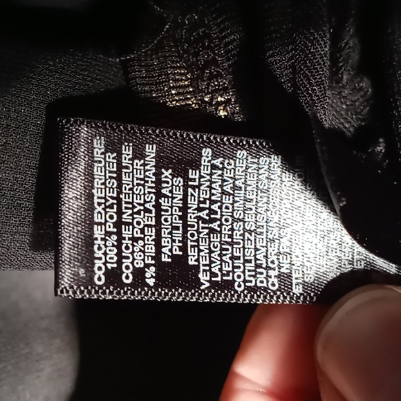 Express Petite Black Sheer w Gold Underlay Spaghetti Strap Shirt Petite XS - Picture 11 of 11